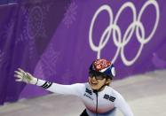 Short Track Speed Skating Events - Pyeongchang 2018 Winter Olympics - Women's 3000 m Final - Gangneung Ice Arena - Gangneung, South Korea - February 20, 2018 - Minjeong Choi of South Korea reacts. REUTERS/Phil Noble