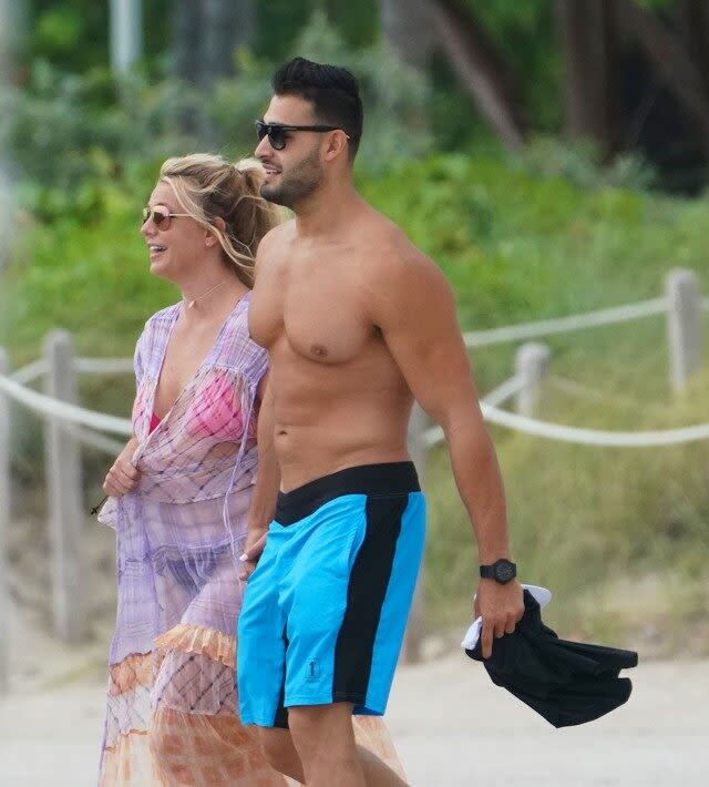 Britney Spears and Sam Asghari in Miami