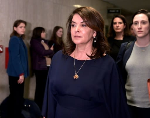 Actress Annabella Sciorra leaves the courtroom in Manhattan Criminal Court, on January 23, 2020 in New York City