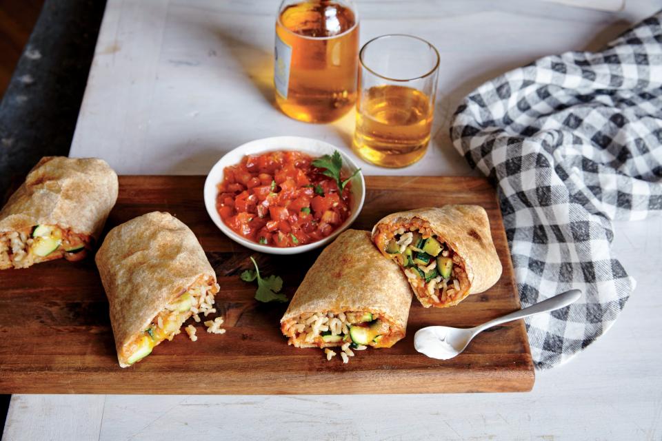 Zucchini and Bean Burritos