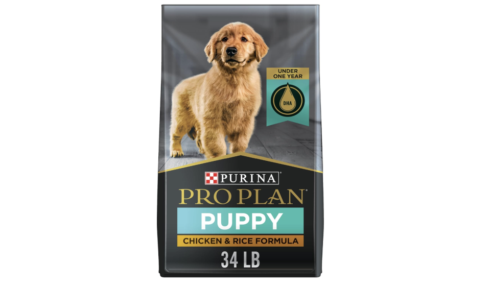 Purina Pro Plan, alimento seco con alto contenido de proteínas para cachorros, fórmula de pollo y arroz, bolsa de 34 libras