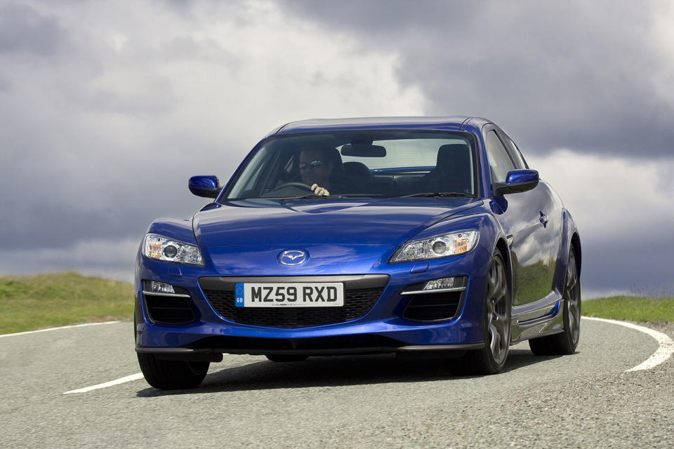 <p>The RX-8 was a very capable sports coupé driven by a 1.3-litre rotary engine; in fact, it was the last Mazda to offer this delightfully rev-happy type of propulsion. That capacity might not sound like much, but the Wankel weighs little and makes 231bhp, so the RX-8 can hit 62mph in 6.4sec and a top speed of 146mph.</p>