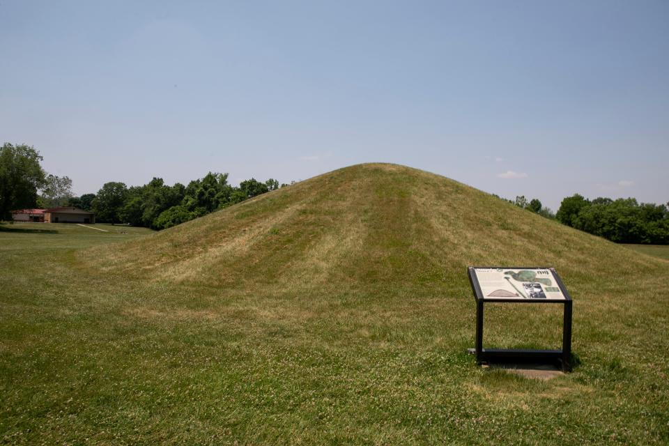 Views of the Hopewell Mounds at Hopewell Culture National Historical Park on June 8, 2023, in Chillicothe, Ohio.