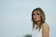 July 4, 2020 - Washington, DC, United States: United States President Donald Trump and First lady Melania Trump participate in the 2020 Salute to America at the White House. (Chris Kleponis / Pool/Sipa USA) /// Trump