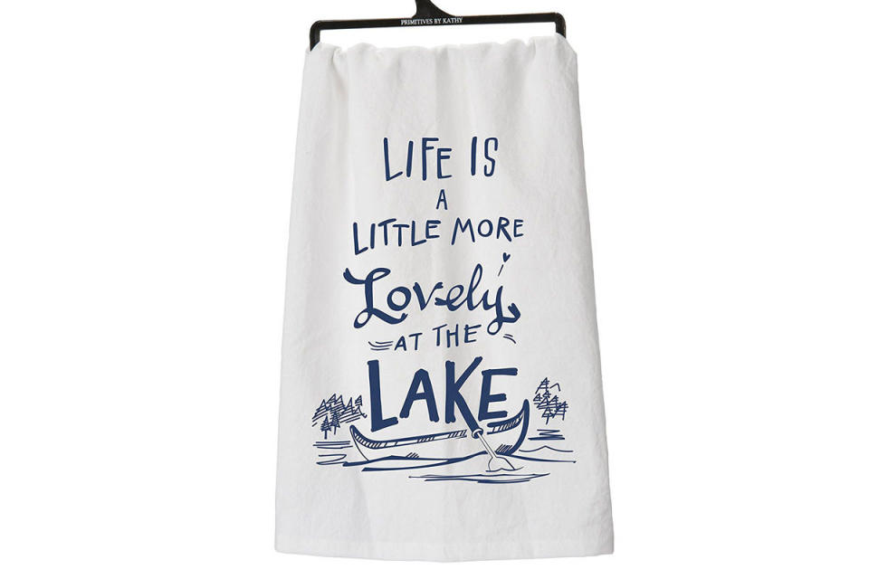 Life Is a Little More Lovely At the Lake Tea Towel