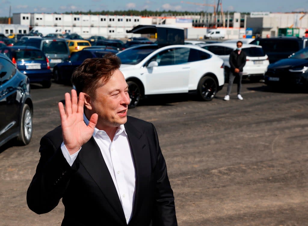 Tesla CEO Elon Musk in Gruenheide near Berlin in September 2020  (AFP via Getty Images)