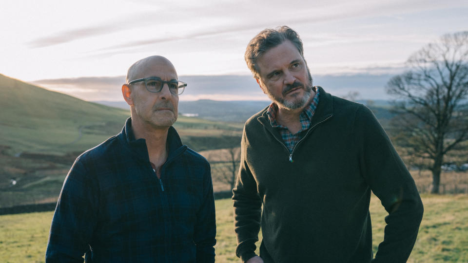 Colin Firth and Stanley Tucci star as a couple facing the imminent spectre of death in this heartfelt romantic drama. It won plaudits on the festival circuit and could be another awards contender. (Credit: Studiocanal)