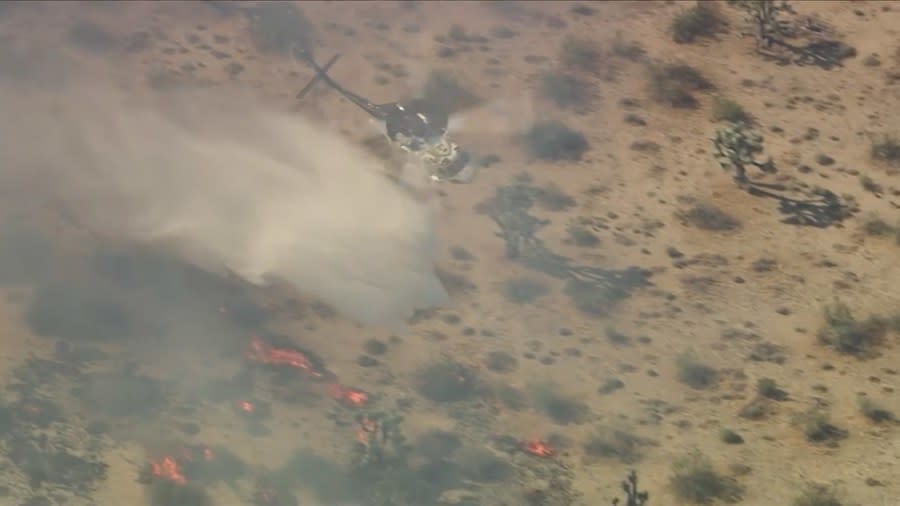 Fire crews battling large brushfire near Los Angeles-San Bernardino county line