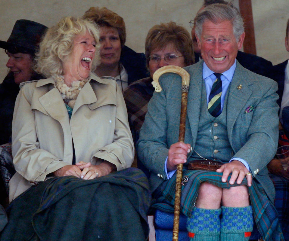 CAITHNESS, UNITED KINGDOM - AUGUST 09:  Prince Charles, the Prince of Wales, and Camilla, Duchess of Cornwall in their role as the Duke and Duchess of Rothesay, attend the Mey Highland Games at Queens Park on August 9, 2008 in Caithness, Scotland. HRH The Prince of Wales is the honoray chieftan of the Games carrying on the role of the late Queen Mother.   (Photo by Jeff J Mitchell/Getty Images)
