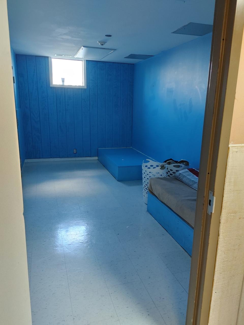 Minimal sleeping quarters for children photographed by a visitor to one of the locked holding centers in North Carolina called PRTFs (psychiatric residential treatment facilities). An investigation by USA TODAY Network in 2021 found that many Black and brown foster children are being sent to these guarded centers, where abuses sometimes happen.