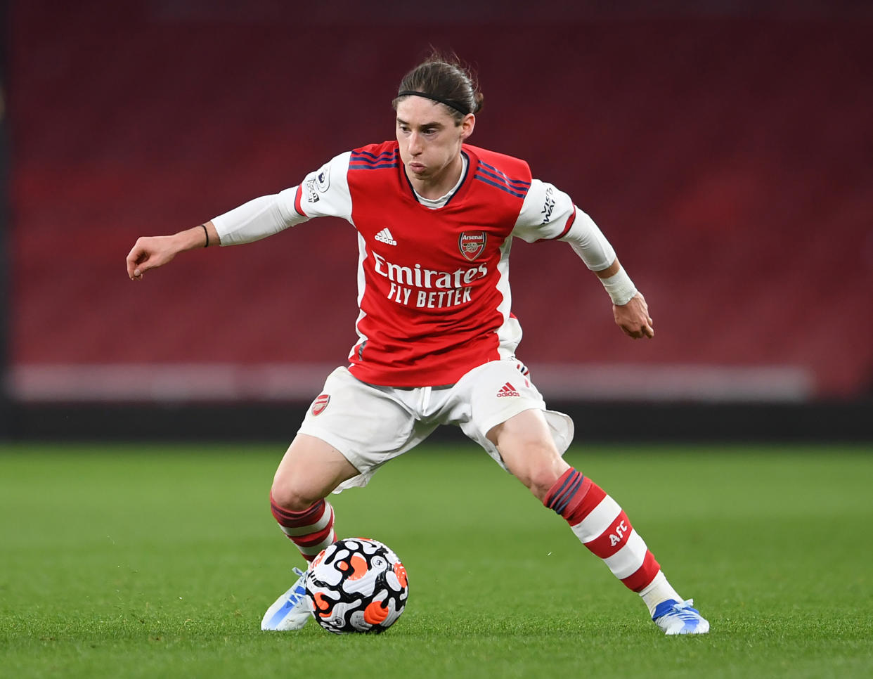 El mexicano Marcelo Flores del Arsenal durante el partido PL2 entre Arsenal Sub-23 y Leeds United Sub-23 en el Emirates Stadium en Londres, Inglaterra. (Foto: David Price/Arsenal FC a través de Getty Images)