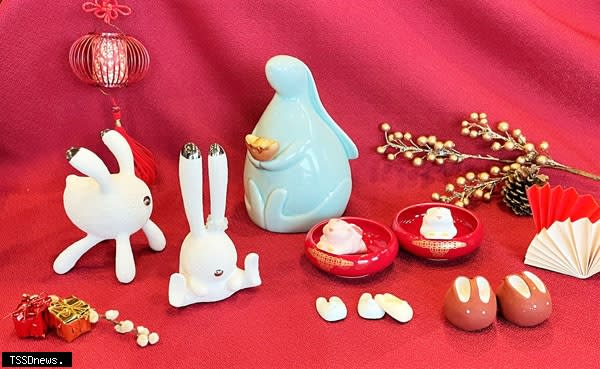 陶博館結合鶯歌燒及在地特色廠商展售多項兔年陶瓷新品，推薦大家挑選最具實用性與心意的新春送禮。（圖：新北市立鶯歌陶瓷博物館提供）