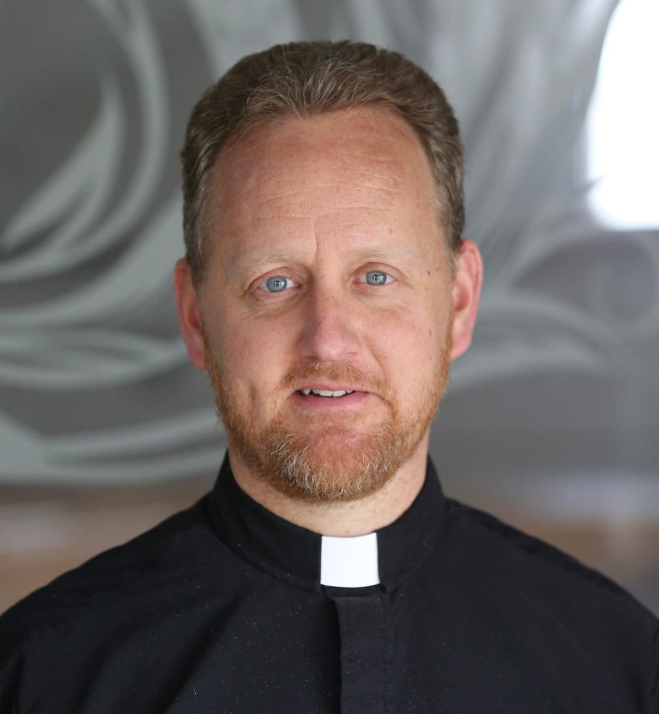 Father Scott Murphy at St. Edward Church in Jeffersontown on Tuesday, April 4, 2023