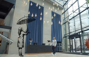 Paperboyo illustration The Edwardian Manchester Radisson Collection hotel lobby