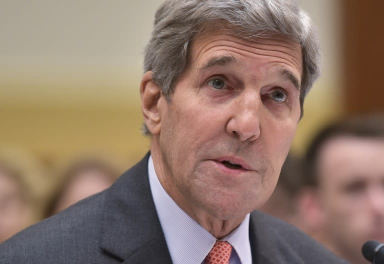 US Secretary of State John Kerry testifies before the House Foreign Affairs Committee on the Iran nuclear agreement in Washington, DC on July 28, 2015