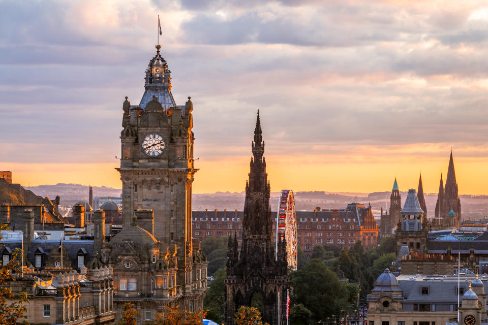 Edinburgh skyline with Balmoral Clocktower. (Photo: Gettyimages)