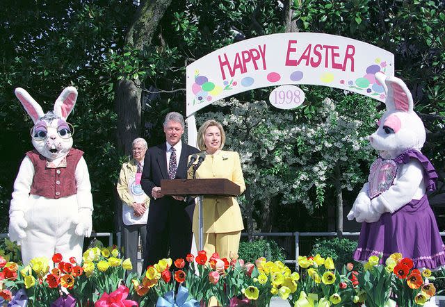 Richard Ellis/Getty The Clintons at the White House Easter Egg Roll