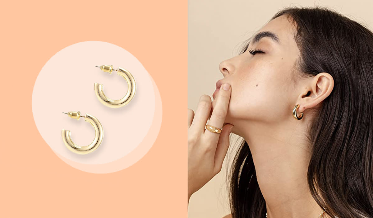 gold hoop earrings