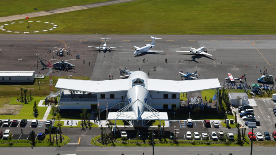 Bent Wing Flight Services at Fernandina Beach Municipal Airport, site of The Hangar Amelia Island car and aircraft exhibition on March 4, 2023.