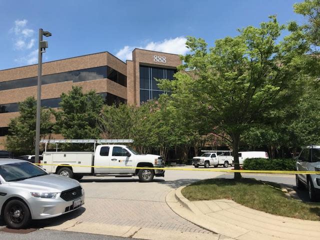 Capital Gazette offices seen the day after the shooting (Emily Shugerman/The Independent)