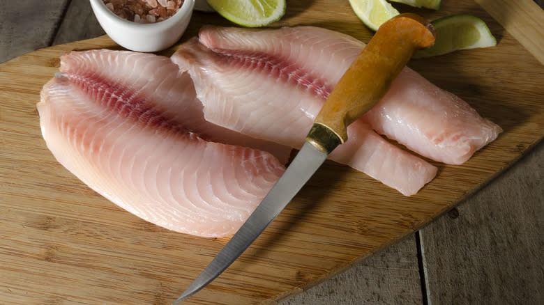 fillet knife with tilapia 