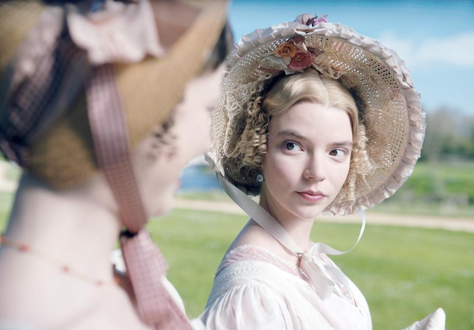 Anya Taylor-Joy wears a bonnet