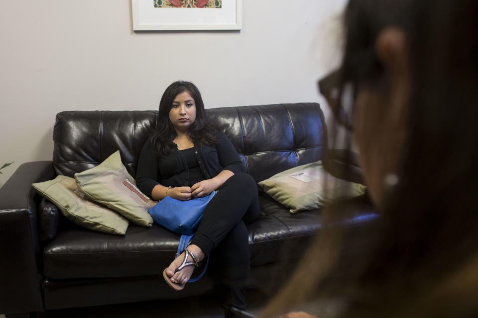 Mental health activist Dior Vargas sits in a session with her therapist. (Shaul Schwarz, Verbatim/Getty Images for Be Vocal)