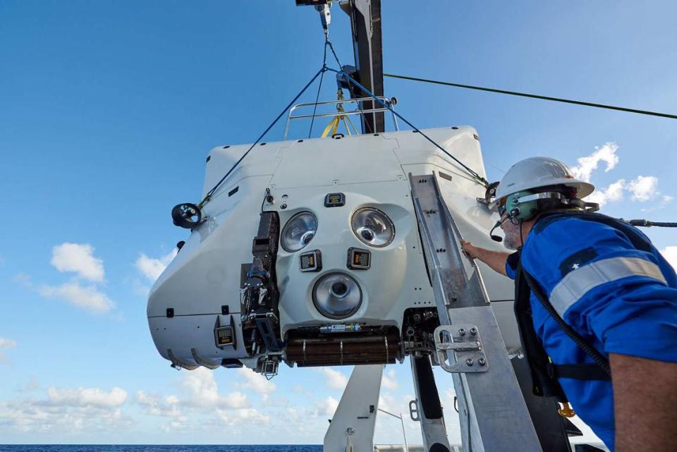 UNC-Chapel Hill professor Jim Kitchen will use this submersible vessel to explore the bottom of the ocean in the Mariana Trench and take footage of the sea life.