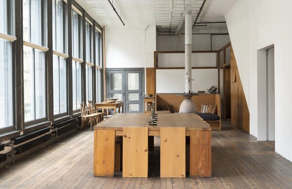 The Judd Foundation’s offices in New York are decorated with Judd’s work, including a La Mansana Table 22 and