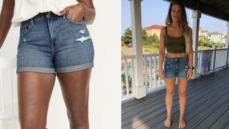 The legs of the Old Navy shorts fit but not so much the waist.