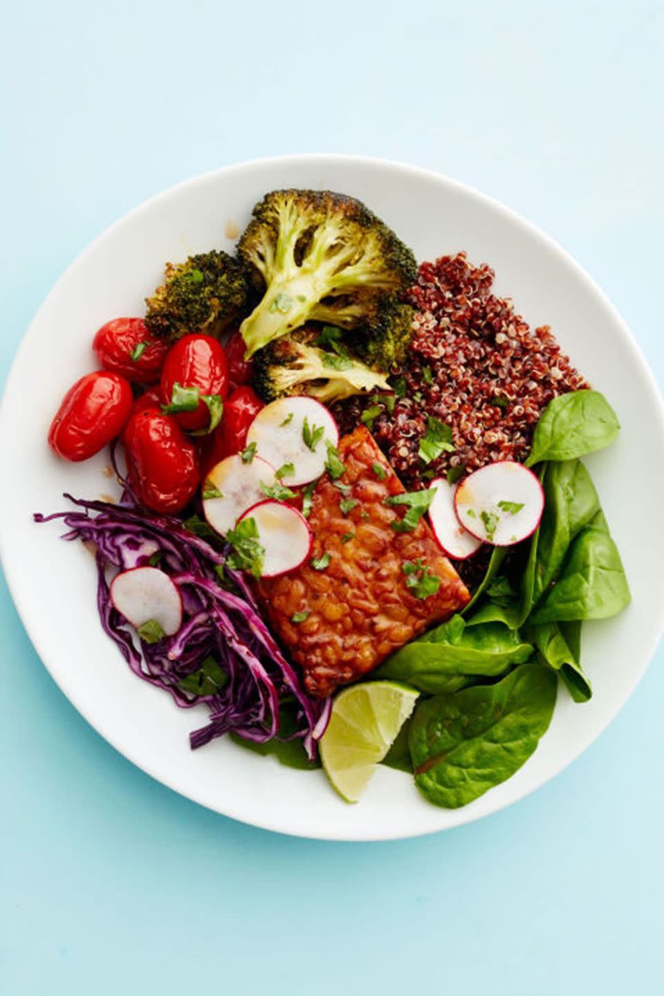 Easy Roasted Veggies and Tempeh Bowl