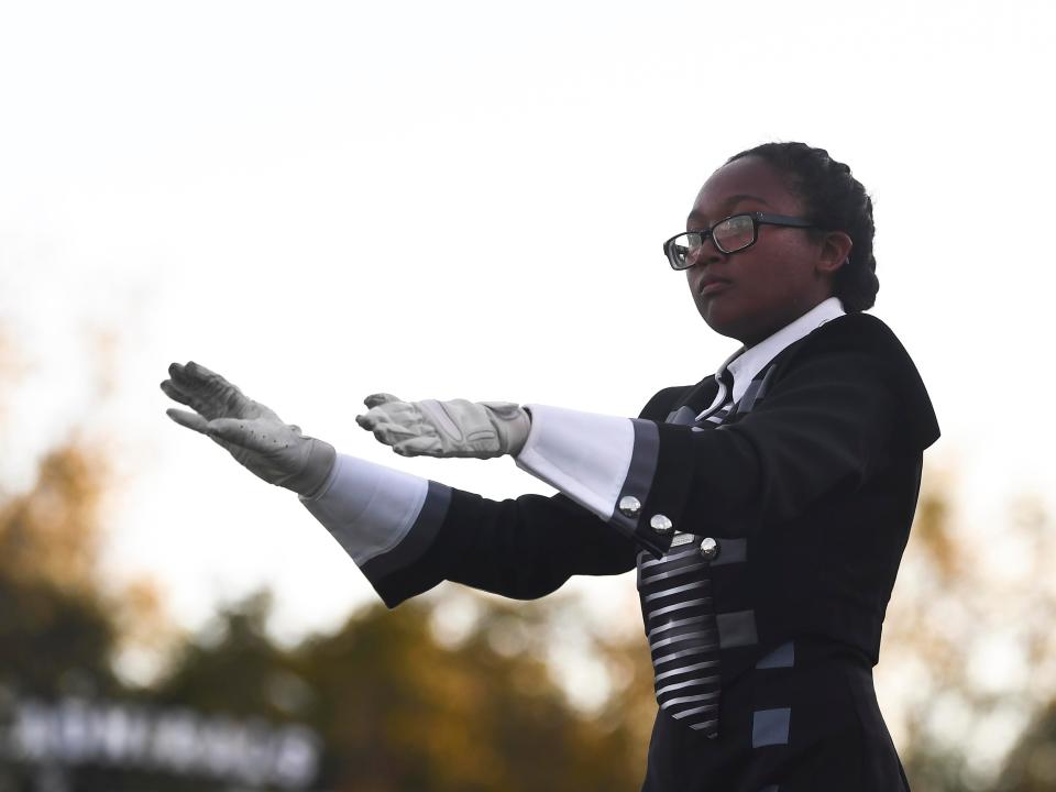 Samantha Garner is one of the band's four drum majors.
