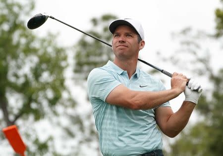 Mar 10, 2018; Palm Harbor, FL, USA; Paul Casey tees off on the 5th during the third round of the Valspar Championship golf tournament at Innisbrook Resort - Copperhead Course. Jasen Vinlove-USA TODAY Sports