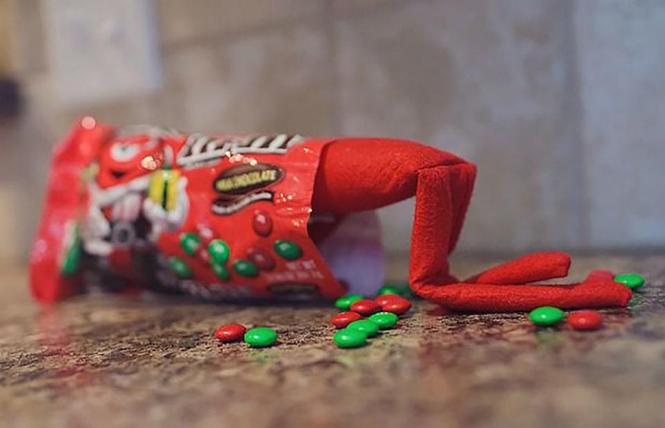 Elf on the Shelf Eating Candy