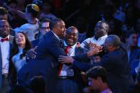<p>NEW YORK, NY – JUNE 23: Brice Johnson celebrates after being drafted 25th overall by the Los Angeles Clippers in the first round of the 2016 NBA Draft at the Barclays Center on June 23, 2016 in the Brooklyn borough of New York City. (Photo by Mike Stobe/Getty Images) </p>