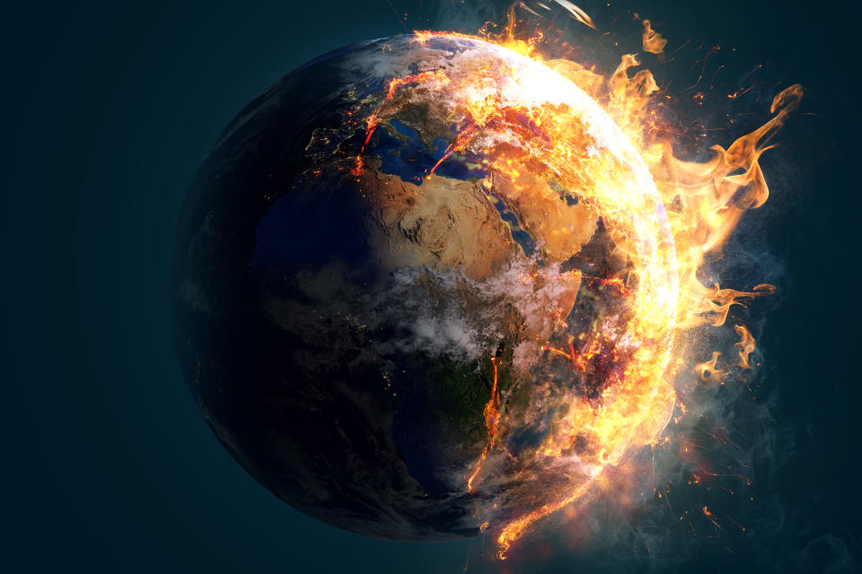 No, the Earth is not ablaze. Image: Getty