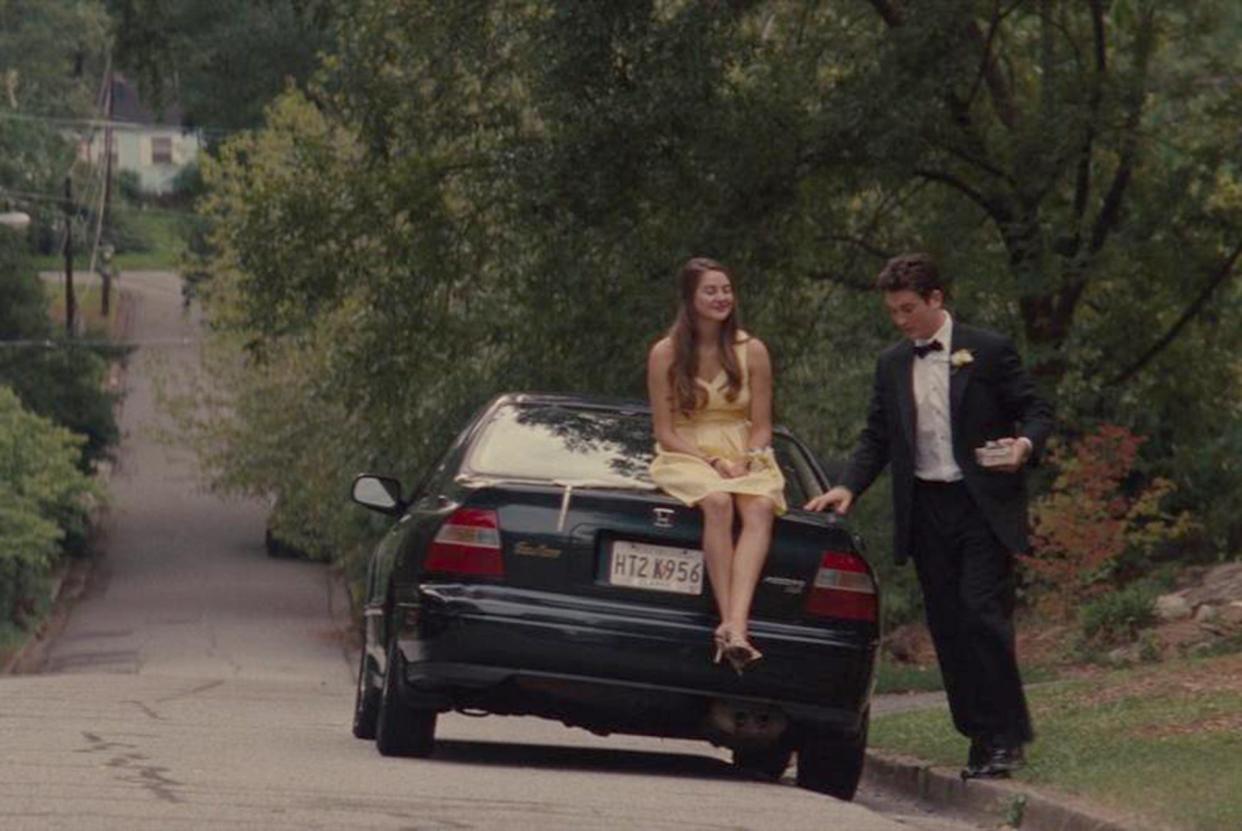 This still image from the 2013 feature "The Spectacular Now" shows (L-R) Shailene Woodley and Miles Teller in a scene filmed in Athens, Ga.