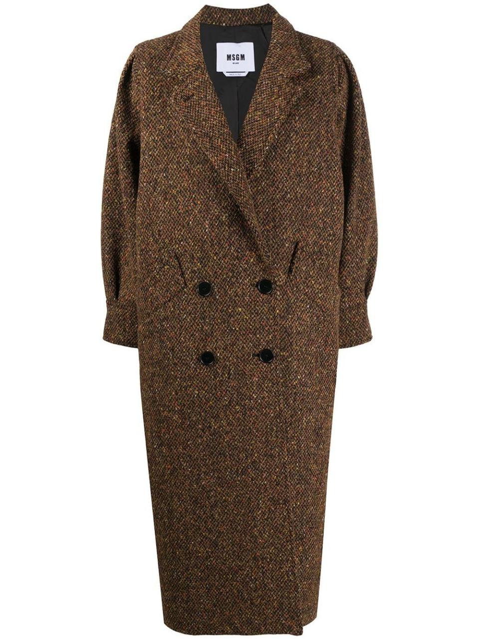 Double-Breasted Tweed Coat
