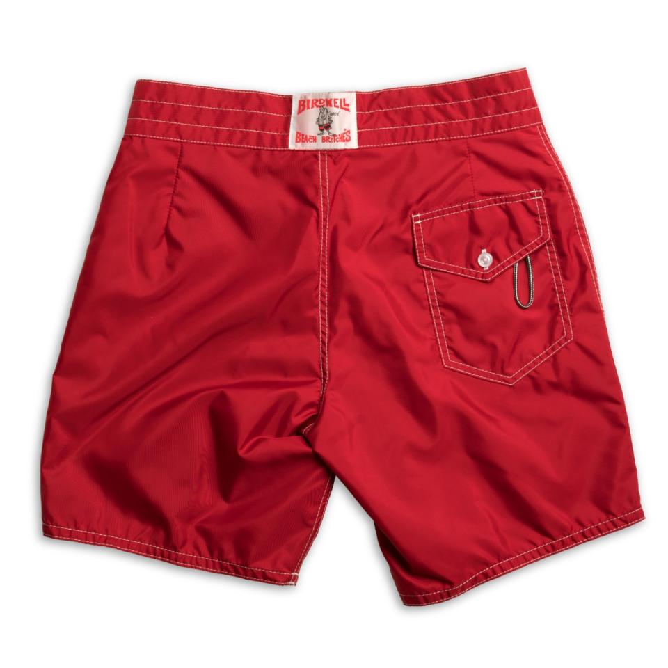 These iconic nylon surfer trunks, famous for drying fast, have been made by Birdwell in Santa Ana since 1961.