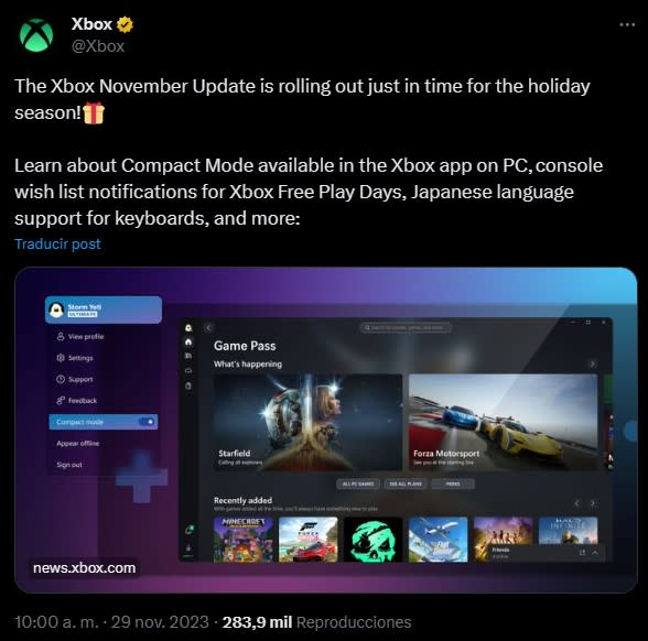 Xbox sigue mejorando la experiencia de usuario