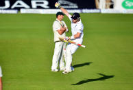 Englands Ian Bell celebrates his 100 during day three of the Fourth Investec Ashes test match at the Emirates Durham ICG, Durham.