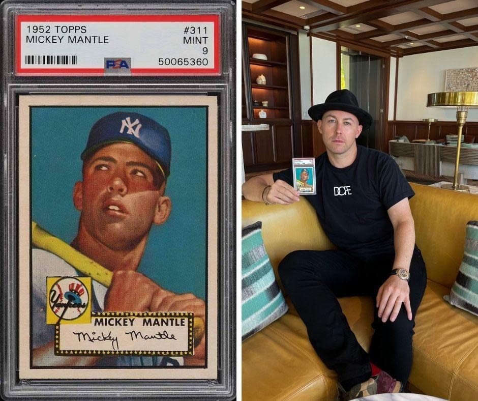 Actor Rob Gough is now the owner of a rare 1952 Mickey Mantle baseball card. / Credit: PWCC Marketplace