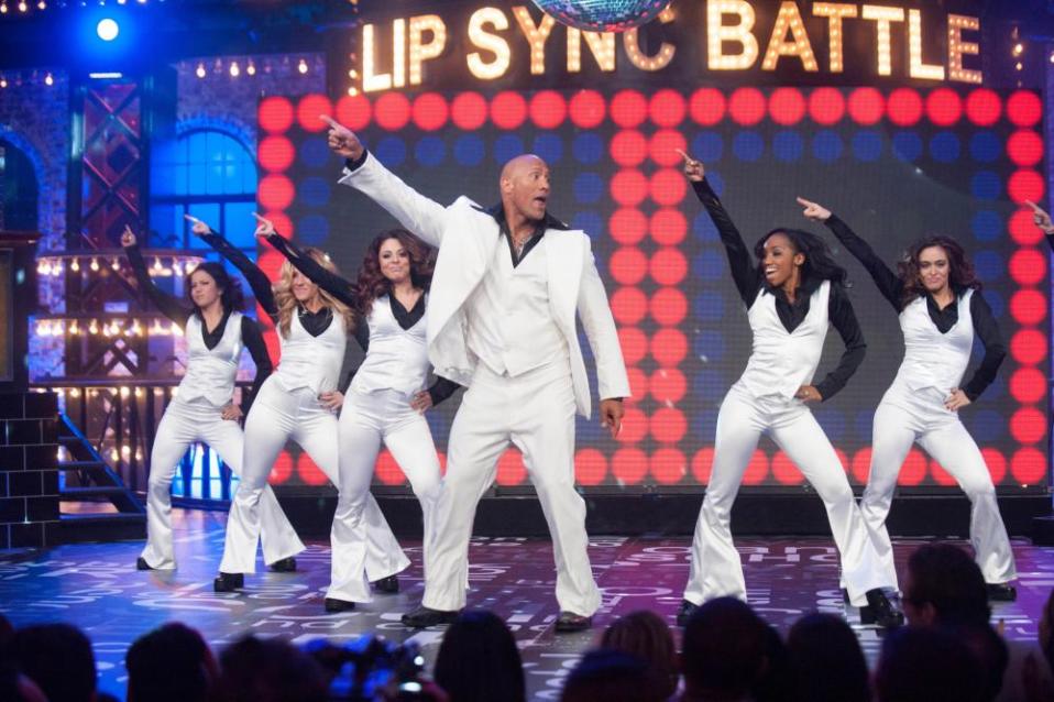 Rock star ... Dwayne Johnson on Lip Sync Battle.