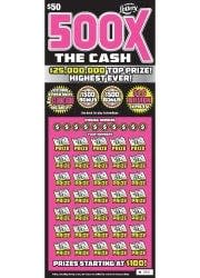 500X the cash  Florida Lottery scratch-off game.