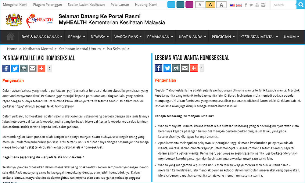 'Lesbian, pondan' - Netizens find more questionable articles on MOH education portal