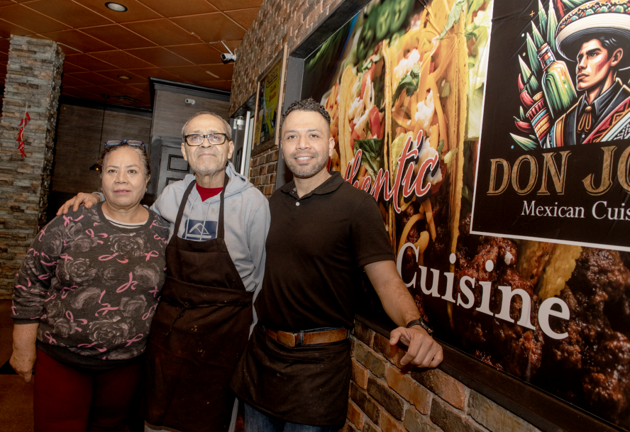 Josefina and Jose Hernandez with their son, Carlos Hernandez, owner of Don Jose Mexican Cuisine in Akron.