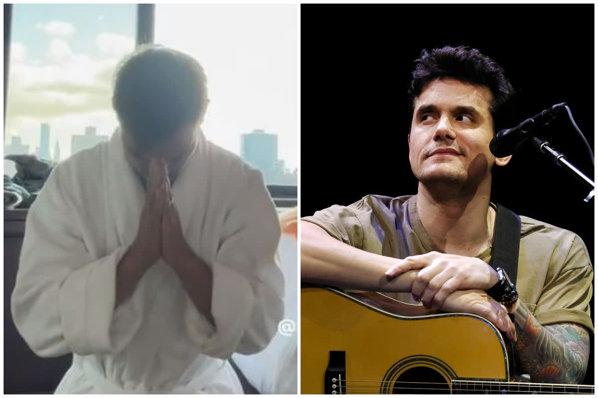 Taylor Lautner has prayed for John Mayer in a comical new online video  (TikTok/Getty)