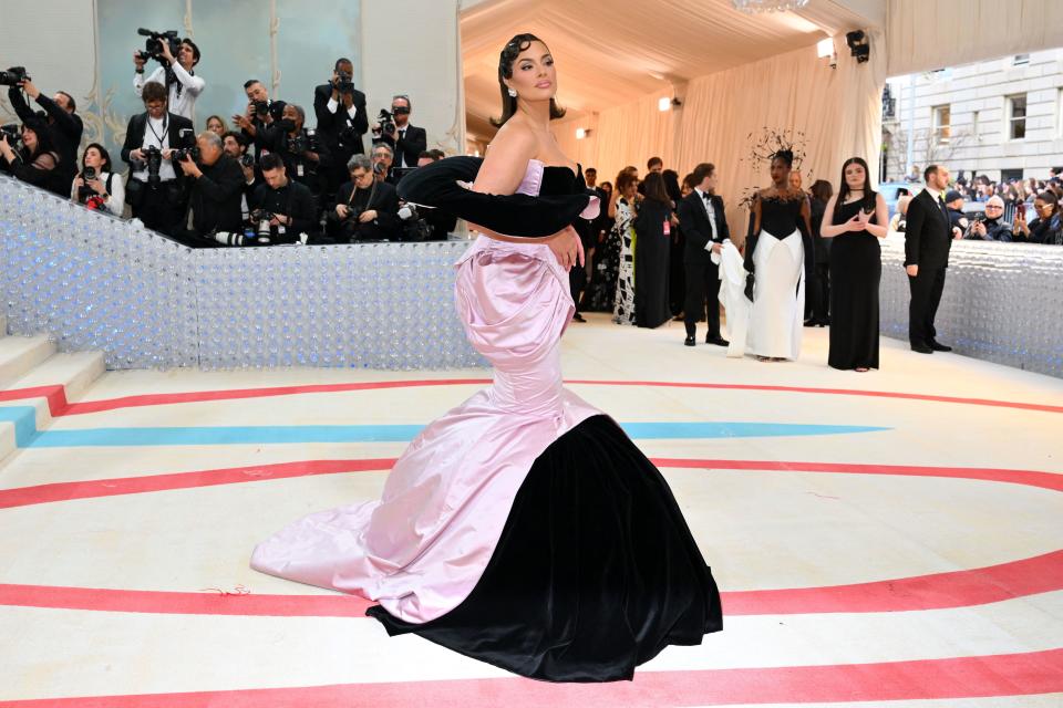 Model Ashley Graham arrives for the 2023 Met Gala at the Metropolitan Museum of Art on May 1, 2023, in New York. The Gala's 2023 theme is 