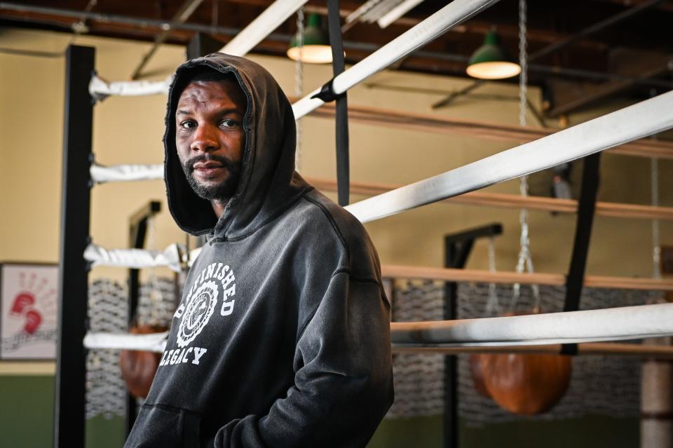 Thirty-year-old heavyweight Mike Esiobu, who is prearing for his second pro boxing match Sunday at Turner Hall, is a Nigerian-born former Division III football player who made his way as an entrepreneur and podcaster.