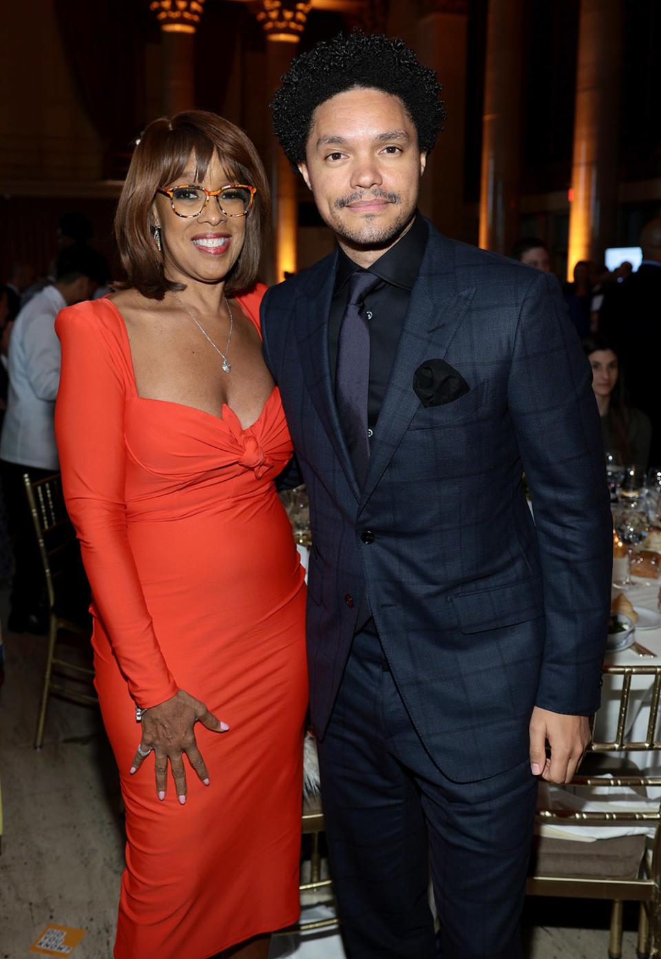 (L-R) Trevor Noah and Gayle King attend as The Opportunity Network celebrates 20-year anniversary with Annual Night of Opportunity Gala at Cipriani Wall Street on May 03, 2023 in New York City.